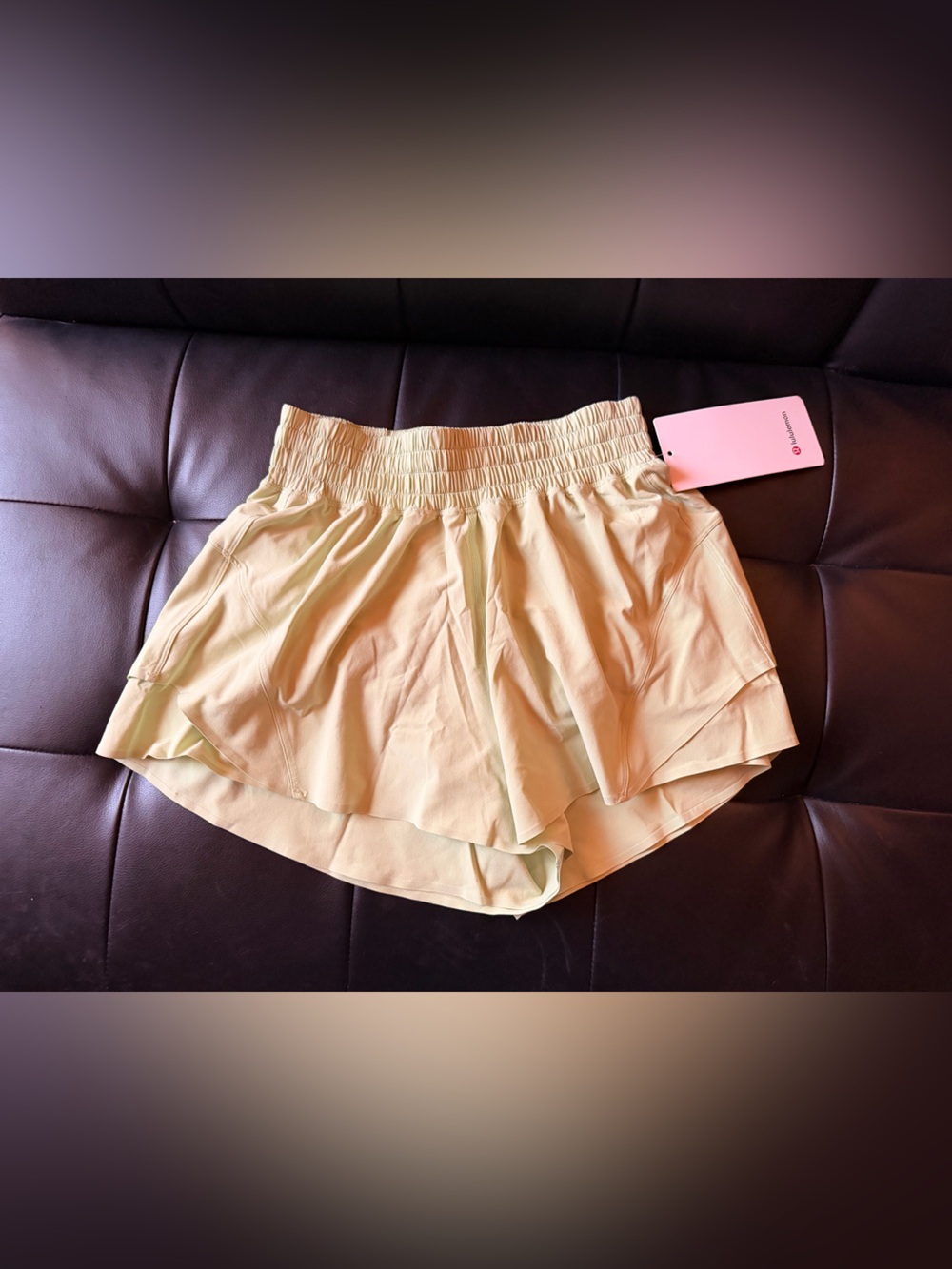 lululemon athletica Pale Yellow Layered Athletic Shorts